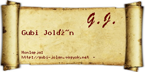 Gubi Jolán névjegykártya